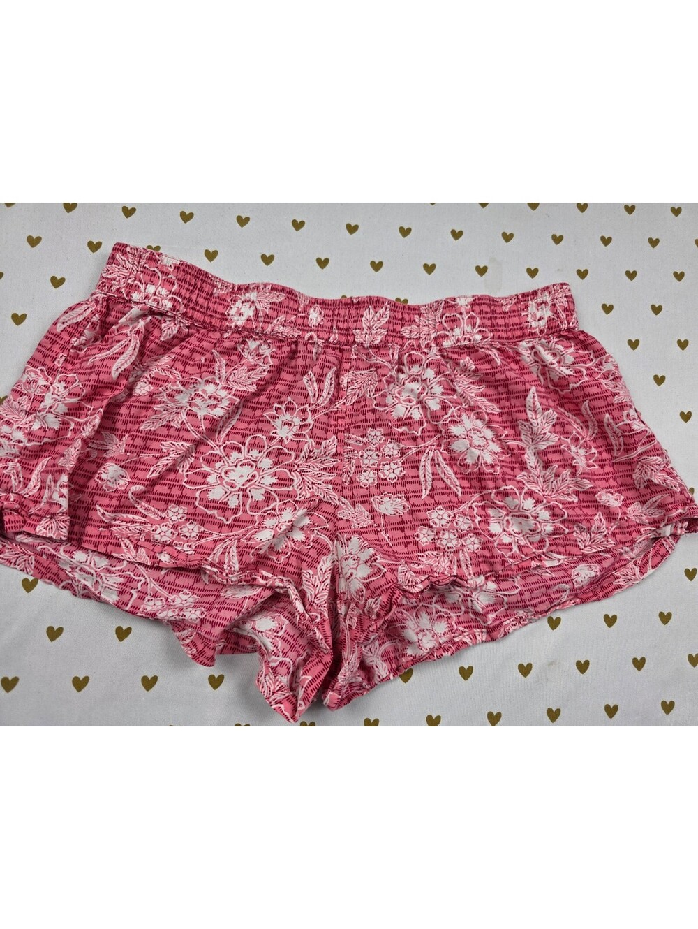 Victorias Secret Floral Red Small Sleep Shorts Boxers Pajama Bottoms